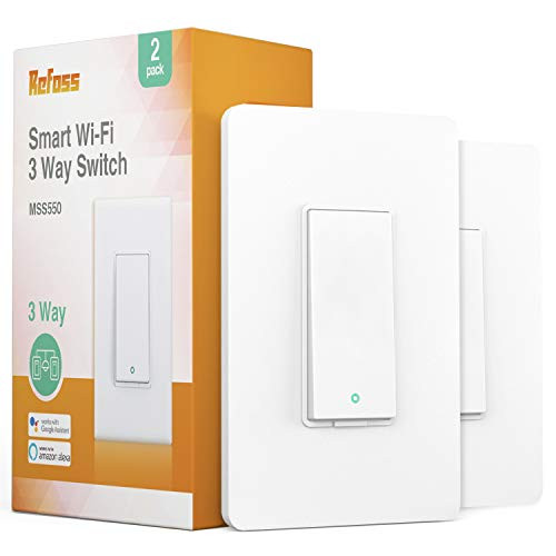 Refoss Smart Light 3-Way Switch, Wi-Fi Light Switch Compatible with Amazon Alexa and Google Home Assistant,Voice Control, Remote Control, Timing Schedule, No Hub Required - 2 Pack