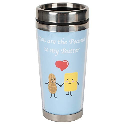 Peanut To My Butter Soft Blue 16 Ounce Stainless Steel Travel Tumbler Mug with Lid