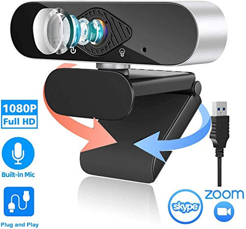 Webcam 1080P HD PC Camera - Full HD Wide Computer Camera, Microphone Laptop USB PC Webcam, Recording 1080p Video Web Camera or Calling, Conferencing, 120-Degree Live Streaming Widescreen Webcams