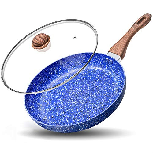 MICHELANGELO 10 Inch Frying Pan with Lid, Non-Stick Stone Frying Pan with 100% APEO & PFOA-Free Stone-Derived Interior, Nonstick Frying Pans, Granite Frying Pan, Nonstick Skillets Induction Compatible MICHELANGELO 10 Inch Frying Pan with Lid, Non-Stick Stone Frying Pan with 100% APEO & PFOA-Free Stone-Derived Interior, Nonstick Frying Pans, Granite Frying Pan, Nonstick Skillets Induction Compatible