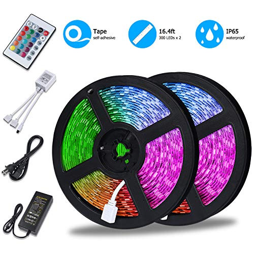Led Strip Lights,32.8ft 10m RGB LED Light Strip 5050 LED Tape Lights,Color Changing LED Strip Lights with 24-key Remote,Flexible LED Strip Lights for Kitchen,Bedroom,Party and Home Decoration (5m x 2) Led Strip Lights,32.8ft 10m RGB LED Light Strip 5050 LED Tape Lights,Color Changing LED Strip Lights with 24-key Remote,Flexible LED Strip Lights for Kitchen,Bedroom,Party and Home Decoration (5m x 2)