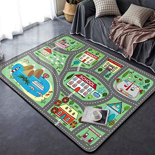 FAMLEAF Kids Carpet Playmat Rug, 32 x 63 Inch Kids City Life Carpet, Children Educational Road Traffic Play Mat for Playing with Cars, Toy Car Rug Play Mat for Bedroom Playroom Livingroom FAMLEAF Kids Carpet Playmat Rug, 32 x 63 Inch Kids City Life Carpet, Children Educational Road Traffic Play Mat for Playing with Cars, Toy Car Rug Play Mat for Bedroom Playroom Livingroom