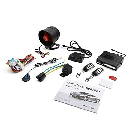 X AUTOHAUX Car Keyless Entry Security Alarm System 1 Way Vehicle Anti-theft Siren w 2 Remote 12V