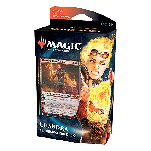 Magic: The Gathering Chandra, Flames Catalyst Planeswalker Deck | Core Set 2021 (M21) | 60 Card Starter Deck, C76580000