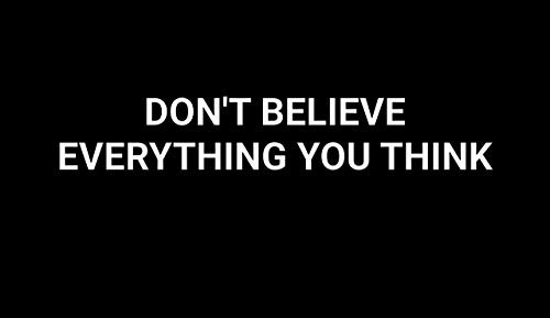 Don't Believe Everything You Think NOK Decal Vinyl Sticker |Cars Trucks Vans Walls Laptop|White|7.5 x 2.2 in|NOK1087