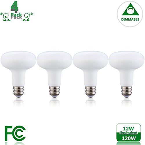 BR30/R30 LED Bulb Dimmable, 12W (120W Equivalent), 5000K (Daylight), Wide Flood Light Bulb, Medium Base (E26), Kitchen, Outside, Bathroom, Living Room 4PACK