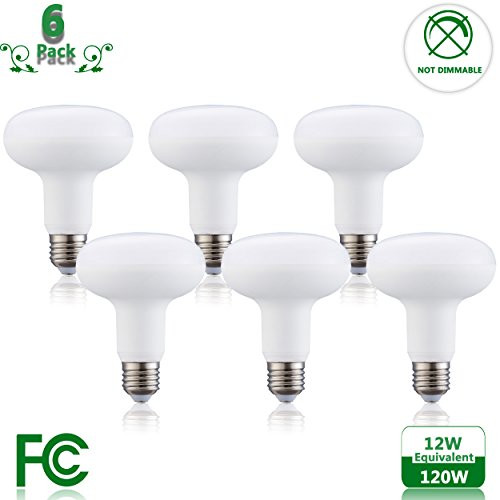 BR30/R30 LED Bulb Not Dimmable, 12W (120W Equivalent), 5000K (Daylight), Wide Flood Light Bulb, Medium Base (E26), Kitchen, Outside, Bathroom, Living Room 6-Pack