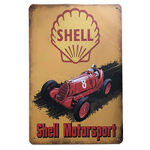 PEI's Shell Motor Sport Retro Vintage Tin Metal Sign Wall Decor for Home Garage Bar Man Cave, 8x12 inch/20x30cm PEI's Shell Motor Sport Retro Vintage Tin Metal Sign Wall Decor for Home Garage Bar Man Cave, 8x12 inch/20x30cm