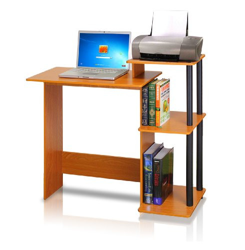 Furinno 11192LC/BK Efficient Computer Desk, Light Cherry/Black