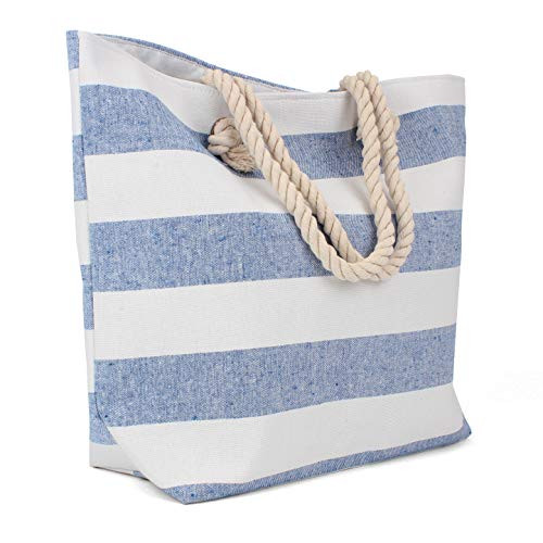 Tote Bag - Beach Bag - Beach Tote - Large Tote Bag with Rope Handles - Rutledge & King Edisto Designer Tote Bag - Polyester Linen Tote