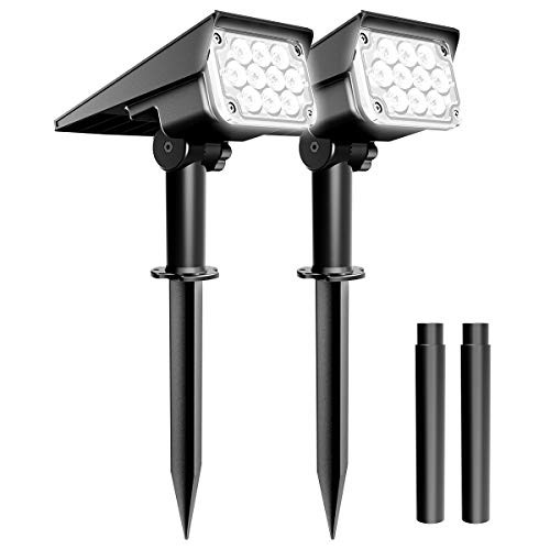 T-SUNUS 20 LED Solar Spotlights, IP65 Waterproof Solar Lights 2-in-1 Wireless Outdoor Solar Landscape Light for Yard Garden Driveway Porch Walkway Pool Patio 2 Pack Cold White T-SUNUS 20 LED Solar Spotlights, IP65 Waterproof Solar Lights 2-in-1 Wireless Outdoor Solar Landscape Light for Yard Garden Driveway Porch Walkway Pool Patio 2 Pack Cold White
