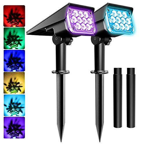 Solar Color Landscape Spotlights, T-SUNUS IP65 Waterproof Solar Powered spot Light Wall Lights, 2-in-1 Wireless Outdoor Solar Landscaping Light for Yard Garden Driveway Porch Walkway Pool Patio Solar Color Landscape Spotlights, T-SUNUS IP65 Waterproof Solar Powered spot Light Wall Lights, 2-in-1 Wireless Outdoor Solar Landscaping Light for Yard Garden Driveway Porch Walkway Pool Patio