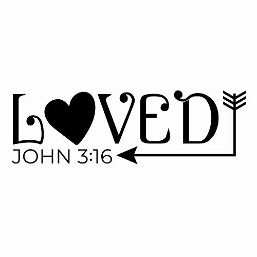 Loved John 3:16 NOK Decal Vinyl Sticker |Cars Trucks Vans Walls Laptop|Black|7.5 x 2.5 in|NOK655 Loved John 3:16 NOK Decal Vinyl Sticker |Cars Trucks Vans Walls Laptop|Black|7.5 x 2.5 in|NOK655