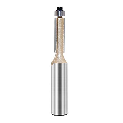 Flush Trim Router Bit Double Flute Pattern Template Router Bit Carbide Tipped with Ball End Bearing Guide Woodworking Tool 1/2 Shank Cutting Dia. 5/16 inch