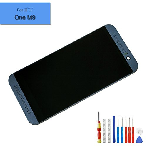 New Replacement LCD Touch Screen Assembly For HTC One M9 M9U M9W Gray With Frame + Tools