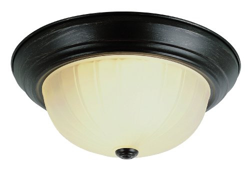Trans Globe Lighting 13215-1 ROB Indoor  Breakwater 15" Flushmount, Rubbed Oil Bronze