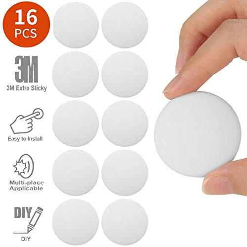 16 Pack Door Stopper Wall Protector, 1.57" Door Knob Wall Shield, Door Handle Bumper, Self Adhesive Round Soft Rubber Guard for Protecting Wall, Doorknobs, Refrigerator Door, Cabinets