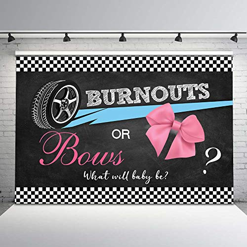 Avezano Burnouts or Bows Gender Reveal Backdrop Boy or Girl Pink or Blue Baby Shower Party Decorations He or She Gender Reveal Party Backdrops Avezano Burnouts or Bows Gender Reveal Backdrop Boy or Girl Pink or Blue Baby Shower Party Decorations He or She Gender Reveal Party Backdrops