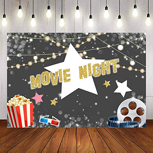 Avezano Movie Night Birthday Backdrop 7x5ft Movie Star Party Decoration Happy Birthday Dress-up Awards Party Supplies Movie Night Dessert Table Banner Avezano Movie Night Birthday Backdrop 7x5ft Movie Star Party Decoration Happy Birthday Dress-up Awards Party Supplies Movie Night Dessert Table Banner