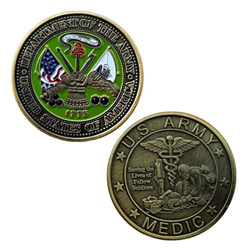 United States Army Medic Challenge Coin with Prayer, Unreal 3D US Army Military Coin, Commemorative Coin.
