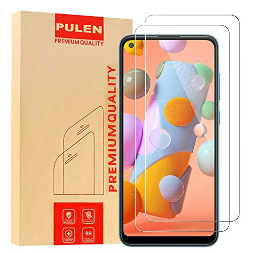 [2-Pack] PULEN for Samsung Galaxy A11 and Galaxy M11 Screen Protector,HD Clear Scratch Resistant Bubble Free Anti-Fingerprints 9H Hardness Tempered Glass