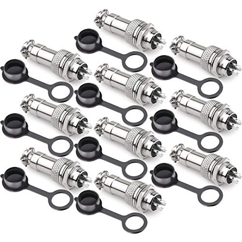 DIYhz GX16 4 Pins Panel Metal Mount Circular Metal Aviation Connector Adapter Male Female Plug Socket with Waterproof Cap (10 Pcs)