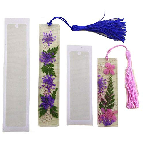 FTVOGUE 2pcs/Set Silicone Bookmark Mold DIY Rectangle Making Epoxy Resin Jewelry Mould Casting Decoration Craft Tool