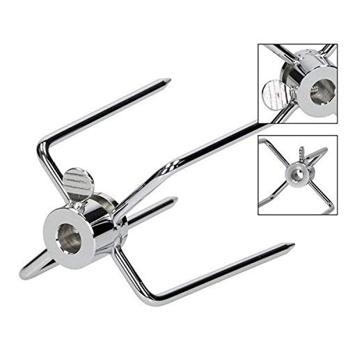 HONNE Stainless Steel Grill Rotisserie Meat Forks BBQ Grill Rotisserie Spit Meat Forks Replacement 4-Prong-Fits for 5/16" Square rotisserie spit