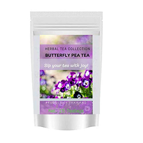 Dried Butterfly Pea Tea Bags pea Flowers Super Best Blue, Purple Tea Herbal Grade Premium of Thailand