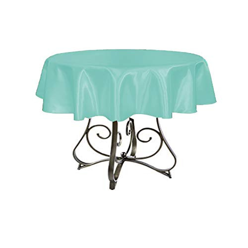 KS Linens Satin Round Tablecloth 30" (Acqua Blue)