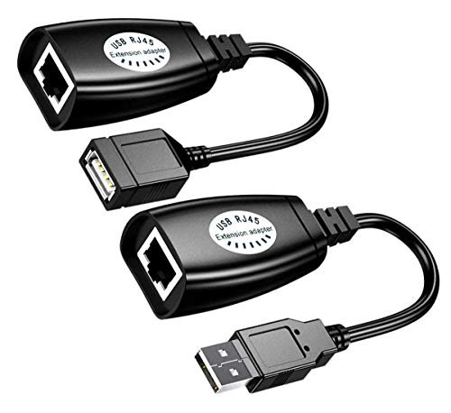 USB Over Cat6, (Up to 150ft Length) RJ45 Cat Cable Extension Cable USB 2.0 Extender Over RJ45 Cat5 Cat 5e Cat6 Cable Extension Cable Adapter Connector Kit USB Over Cat6, (Up to 150ft Length) RJ45 Cat Cable Extension Cable USB 2.0 Extender Over RJ45 Cat5 Cat 5e Cat6 Cable Extension Cable Adapter Connector Kit