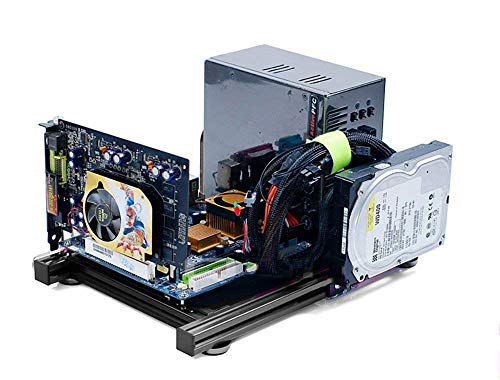 ITX Motherboard Test Bench Open Air Frame Computer Case Aluminum Bracket DIY Bare Frame Support Graphics Card Black