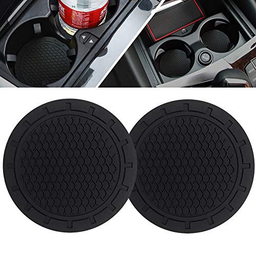BukNikis Car Cup Holder Coasters, Car Interior Accessories 2.75 inch Anti Slip Silicone Cup Mats -Universal (Pack of 2)