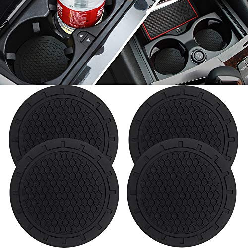 BukNikis Car Cup Holder Coasters, Car Interior Accessories 2.75 inch Anti Slip Silicone Cup Mats -Universal (Pack of 4)
