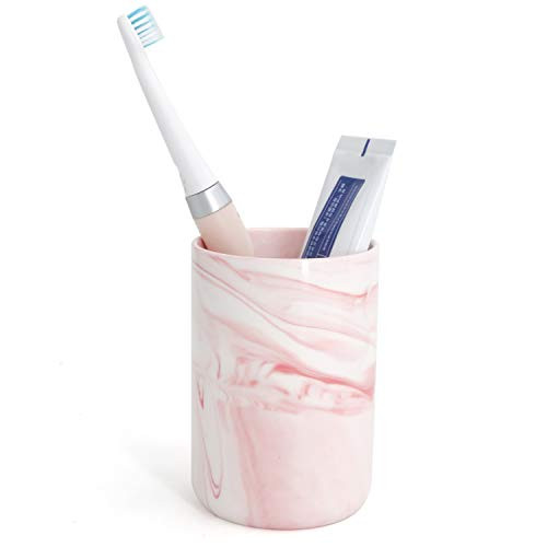 LUANT Ceramic Bathroom Countertop Organizer Stand Tumbler Cup for Toothbrush, Toothpaste, Pens, Makeup Brushes Holder