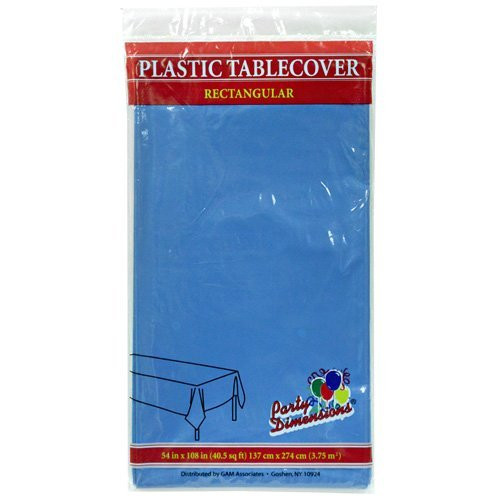 Plastic Party Tablecloths - Disposable, Rectangular Tablecovers - 8 Pack - Medium Blue - By Party Dimensions