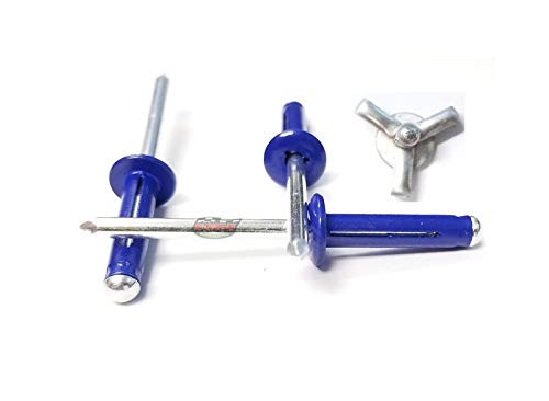 Racer's Speed Shop Dark Blue 3/16" Small Head Tri-Fold Exploding Aluminum Mandrel Pop Rivets 25 Pack
