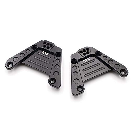 KYX Racing Aluminum Rear Shock Towers Suspension Bracket Shock Absorber Bracket for 1/10 RC Crawler Car Axial SCX10 III AXI03007 SCX10.3 (Black)