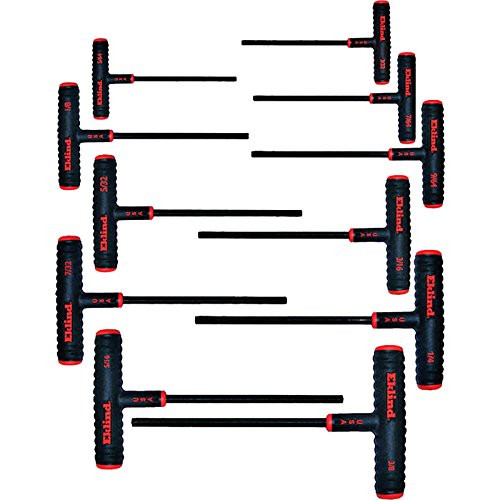 Eklind 60611 11 Piece 6" Series Power-T T-Handle Hex Key Set with Pouch, Sizes: 5/64" - 3/8"