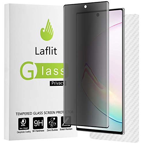Galaxy Note 10 Plus Privacy Screen Protector, Laflit Tempered Glass Case Friendly, Anti-Spy, Anti-Scratch, 9H Hardness, 3D Touch Compatible with Samsung Galaxy Note 10 Plus/Note 10+ (6.8")