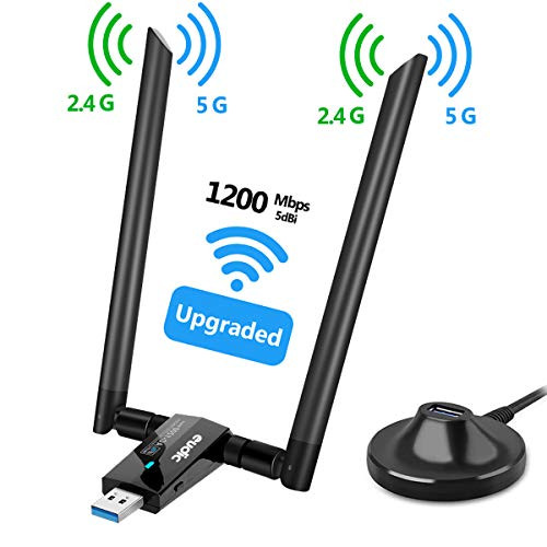 Wireless USB WiFi Adapter for PC - 802.11AC 1200Mbps Dual 5Dbi Antennas 5G/2.4G WiFi USB for PC Desktop Laptop MAC Windows 10/8/8.1/7/Vista/XP/Mac10.6/10.13 (1200Mbps) Wireless USB WiFi Adapter for PC - 802.11AC 1200Mbps Dual 5Dbi Antennas 5G/2.4G WiFi USB for PC Desktop Laptop MAC Windows 10/8/8.1/7/Vista/XP/Mac10.6/10.13 (1200Mbps)