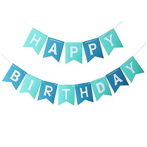 Happy Birthday Banner Gradients Blue Green Banner Birthday Banner Birthday Banner Decoration Party Decoration Supplie
