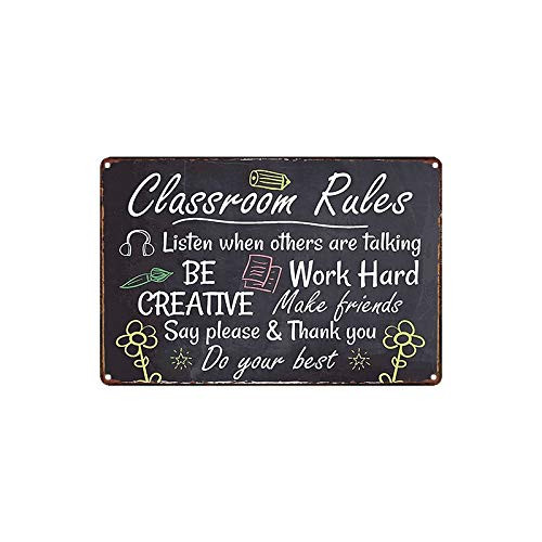 metal tin sign Classroom Rules for Bar Cafe Garage Wall Decor Retro Vintage 7.87 X 11.8 inches metal tin sign Classroom Rules for Bar Cafe Garage Wall Decor Retro Vintage 7.87 X 11.8 inches
