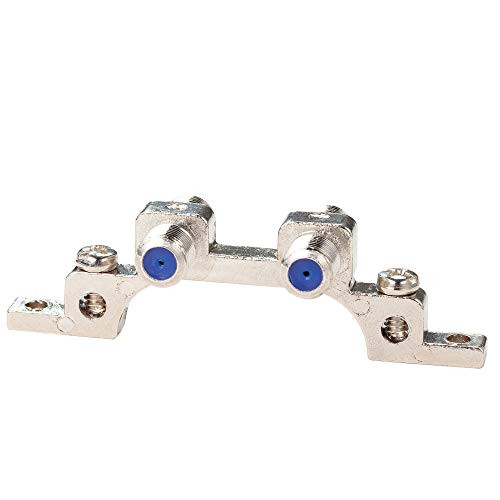 Coaxial Grounding Block, Dual/Two Port F-pin Female Coax Grounding Block 3GHz 2 Way Coupler Connector RFAdapter for TV Antenna, DIRECTV, Satellite, Dish Network, RG6 Cable, Comcast, CATV