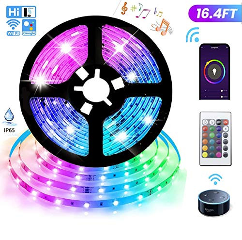 AZIMOM LED Strip Lights, Waterproof 16.4ft RGB LED Light Strip 5050 LED Tape Lights, Color Changing LED Strip Lights with Remote for Home Lighting Kitchen Bed Flexible Strip Lights for Bar Home AZIMOM LED Strip Lights, Waterproof 16.4ft RGB LED Light Strip 5050 LED Tape Lights, Color Changing LED Strip Lights with Remote for Home Lighting Kitchen Bed Flexible Strip Lights for Bar Home