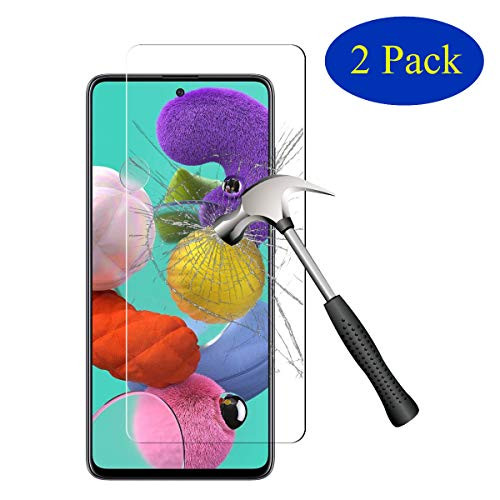 [2-Pack] Sinwere Compatible for Samsung Galaxy A51 Tempered Glass Screen Protector, Anti-Scratch Bubble Free Screen Protector