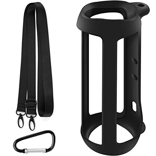 Silicon Case Cover Compatible with JBL FLIP 5 Waterproof Portable Bluetooth Speaker. Protective Silicon Cover - Gel Soft Skin Cover Comes with Carabiner and Shoulder Strap (Not Included Speaker)