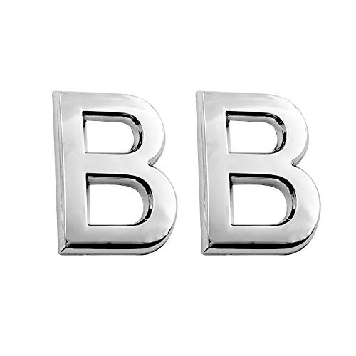 2.75 Inch Adhesive House Numbers, Mailbox Numbers, Street Door Numbers, Self-Stick Address Signs for Apartments, Double Silver Letter B