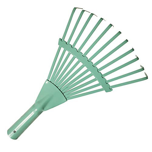 Kids Help Garden Hand Rake 11 Tine Small Shrub Rake for Children Head Only 8" (Light Blue)