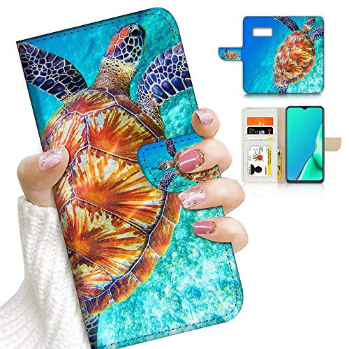for Samsung S10e, Galaxy S10E, Designed Flip Wallet Phone Case Cover, A23158 Blue Sea Turtle 23158